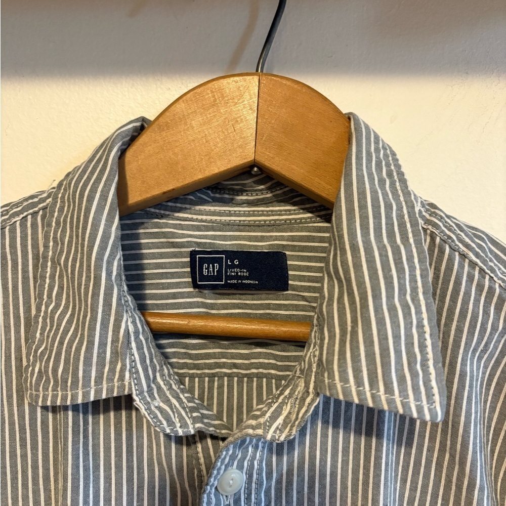 Vintage cotton striped Button-Up Shirt - Picture 5 of 6